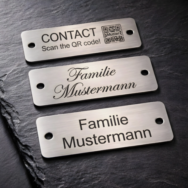 Briefkastenschild Klingelschild Türschild Namensschild mit Gravur Edelstahl Versandkostenfrei